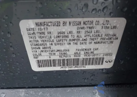 2018 Infiniti Q50 3.0T Luxe from USA, damaged, VIN JN1EV7AR1JM440044